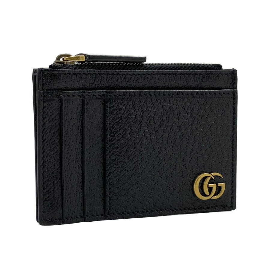 グッチ 名刺入れ グッチ GUCCI カードケース 名刺入れ 〔GGマーモント〕カードケース コインケース ブラック 黒 メンズ イタリア製 657589 DJ20T 1000 新品