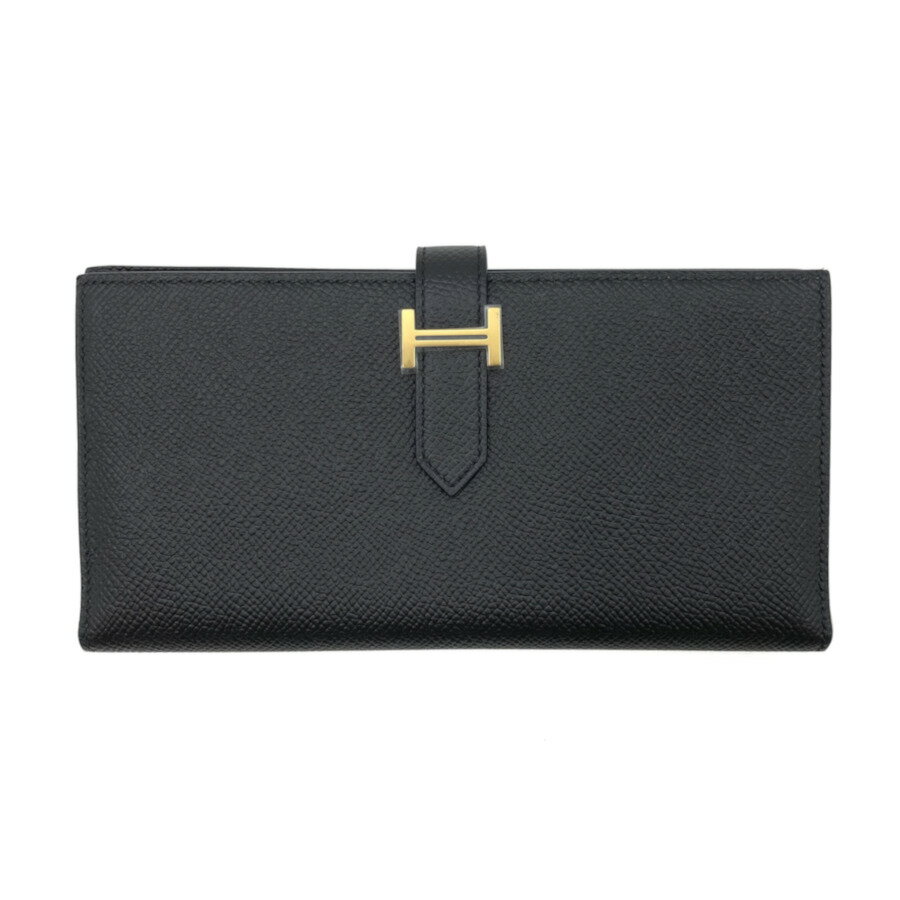 【新品】エルメス HERMES 長財布 財布 二つ折り ベアン スフレ ベアンスフレ ヴォーエプソン ノワール ブラック ゴールド金具 H039785CC Bearn Soufflet Epsom Noir Goldのサムネイル