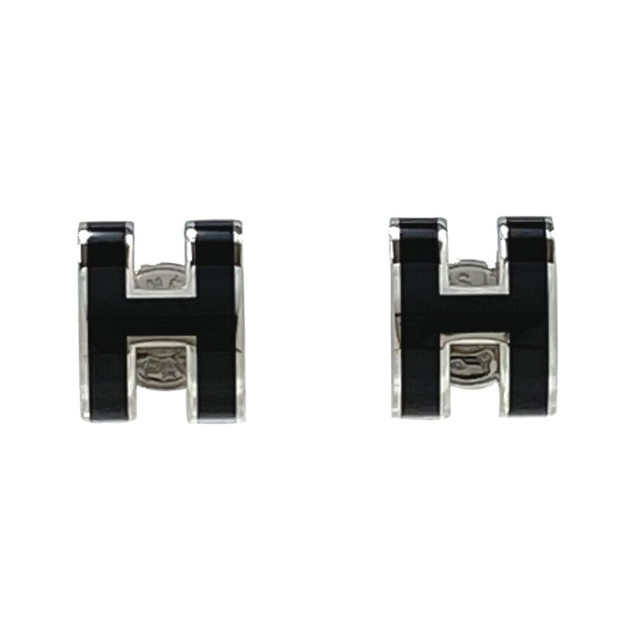 ★ラッピング無料★ エルメス HERMES ピアス 《 ポップアッシュ ミニ 》 ポップH シルバー NOIR ノワール ブラック アクセサリー H608002FP 新品 ギフト プレゼント 希少 レアのサムネイル