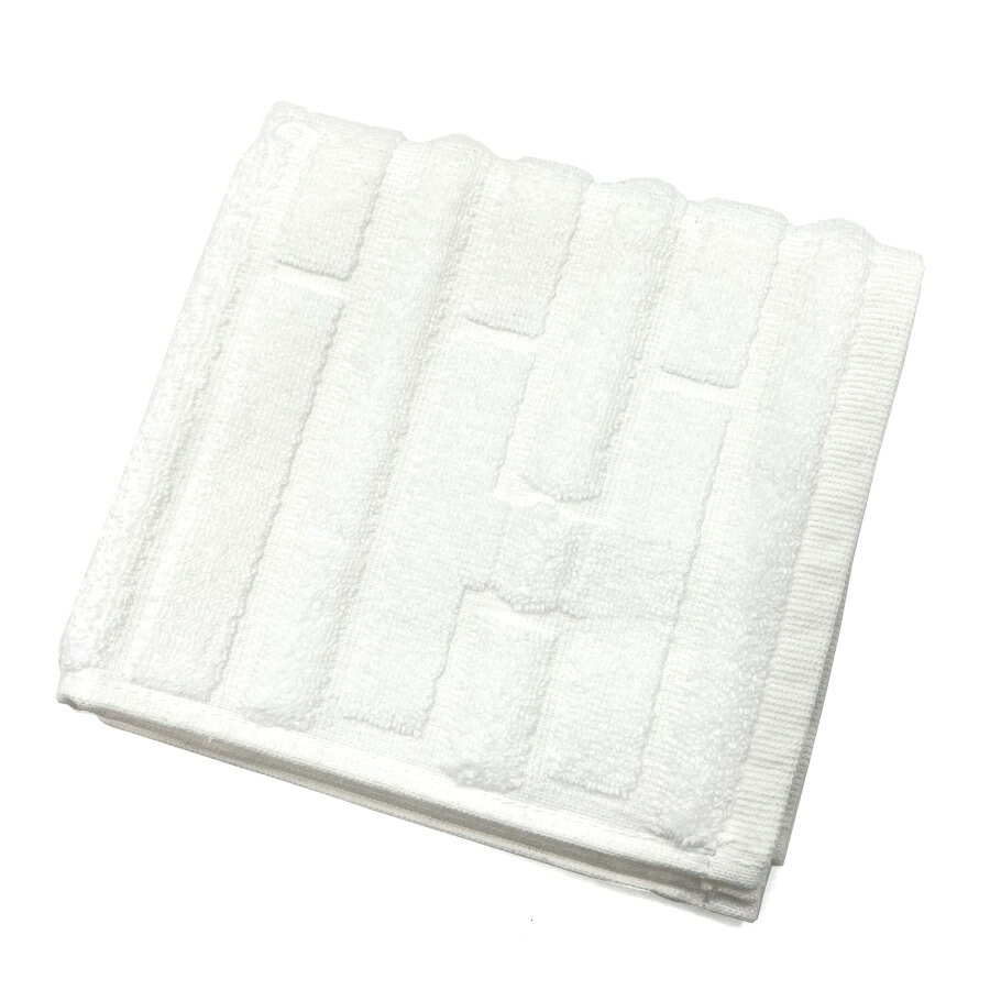 Brand Selection STAGEの【新品】エルメス HERMES ハンドタオル カレタオル《 ラビリンス 》BLANC / ホワイト コットン100% ハンカチ 33×33cm ギフト プレゼント H102776M 16｜アングル3