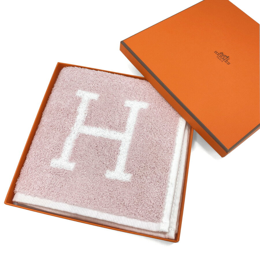 エルメス HERMES ハンドタオル アヴァロン CARRE AVALON EPONGE コットン ピンク系 ローズ×リラ ROSE×LILAS H102192M 02 ハンカチ レディース 34×34cm