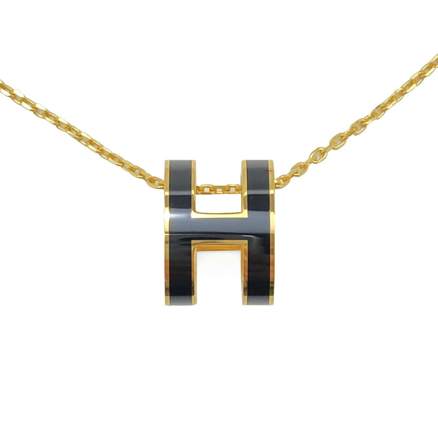 エルメス HERMES ネックレス ポップアッシュ H ロゴ ブラック ノワール 黒 ゴールド POPH ポップH ペンダント H147991F03 GD BK 新品のサムネイル