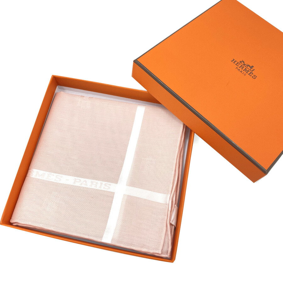 【新品】エルメス HERMES ハンカチーフ ジャカード Hパッサン コットン100% ローズ・クレール 48×48cm 純正箱入り ピンク レディース H182022G 09