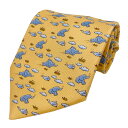 【新品】エルメス HERMES ネクタイ シルクツイルタイ 9.1cm JAUNE / BLEU / CIEL イエロー ブルー シエル ホワイト 黄色 青 白...