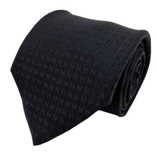 【新品】エルメス HERMES ネクタイ H織りタイ 9.5 cm ジャカード シルク《 ファソネ H 》NOIR ブラック 黒 H030189T 01 【新品】エルメス HERMES ネクタイ H織りタイ 9.5 cm ジャカード シルク《 ファソネ H 》NOIR ブラック 黒 H030189T 01