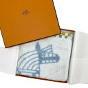 【新品】エルメス HERMES ハンドタオル カレ・タオル 《 アニモー・ナッテ 》ブルー・ジヴレ / ヴェール・セラドン コットン ハンカチ タオルハンカチ ギフト プレゼント H103825M 02