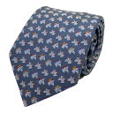 【新品】エルメス HERMES ネクタイ シルクツイルタイ 7cm《 CHEVAL REBELLE 》GRIS / BLANC / MULTI COLOR グリ...
