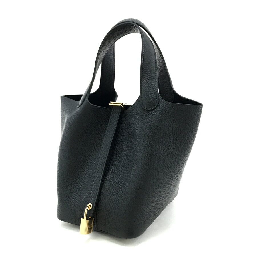 エルメス HERMES ハンドバッグ ピコタン ロック PM Picotin Lock トリヨンクレマンス Taurillon Clemence ノワール Noir ゴールド金具|Brand Selection STAGE