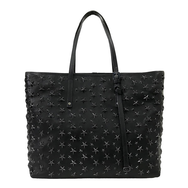 ジミーチュウ バッグ JIMMY CHOO トートバッグ サシャ スター スタッズ レザー ブラック ミディアム SASHA M ENL BLACK/BLACKのサムネイル