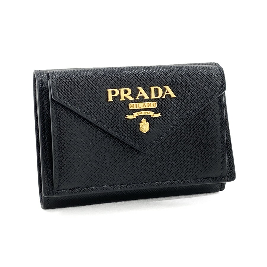 【楽天市場】プラダ PRADA 財布 三つ折り ミニ財布 サフィアーノメタル SAFFIANO METAL レザー ブラック 1MH021