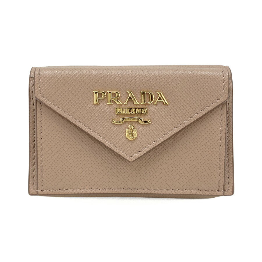 プラダ PRADA 財布 三つ折り ミニ財布 サフィアーノメタル SAFFIANO METAL レザー ピンクベージュ CIPRIA 1MH021 QWA F0236 レディース 新品のサムネイル