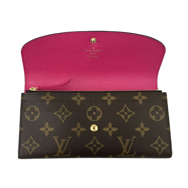 ルイヴィトン 財布 長財布 LOUIS VUITTON ポルトフォイユ エミリー モノグラム ホットピンク M41943
