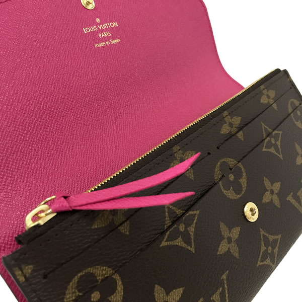 ルイヴィトン 財布 長財布 LOUIS VUITTON ポルトフォイユ エミリー モノグラム ホットピンク M41943