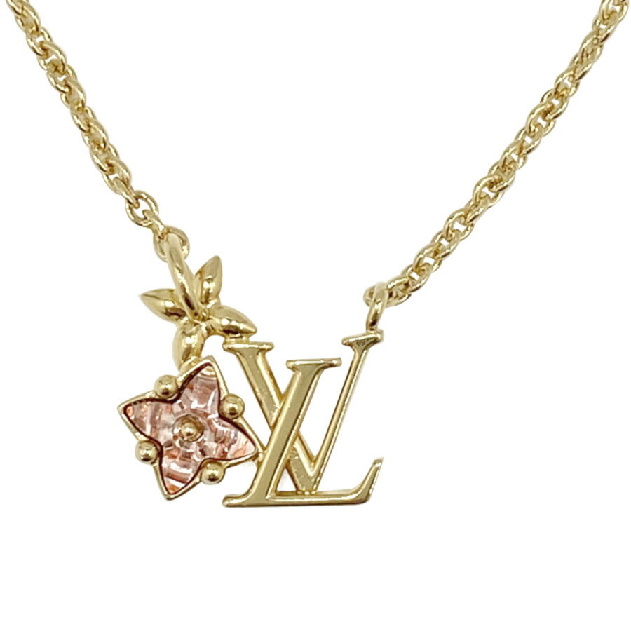 ルイヴィトン ネックレス（レディース） ルイヴィトン LOUIS VUITTON ネックレス ペンダント アクセサリー コリエ・ルルグラム ゴールド ストラス モノグラム フラワー ピンク レディース M00783 新品