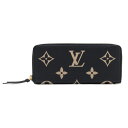 ルイヴィトン LOUIS VUITTON 長財布 ラウンドファスナー ポルトフォイユ クレマンス バイカラー モノグラム・アンプラントレザー ブラック ベージュ M82338 新品