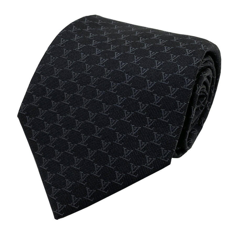 【新品】ルイヴィトン LOUIS VUITTON ネクタイ・LV フィッシュネット 8CM シルク 100% ブラック 黒 ロゴ モノグラム 男性 メンズ ギフト プレゼント M95671