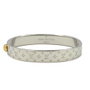 ルイヴィトン LOUIS VUITTON ブレスレット カフ ナノグラム モノグラム ロゴ 刻印入り スタッズ シルバー Sサイズ M00249