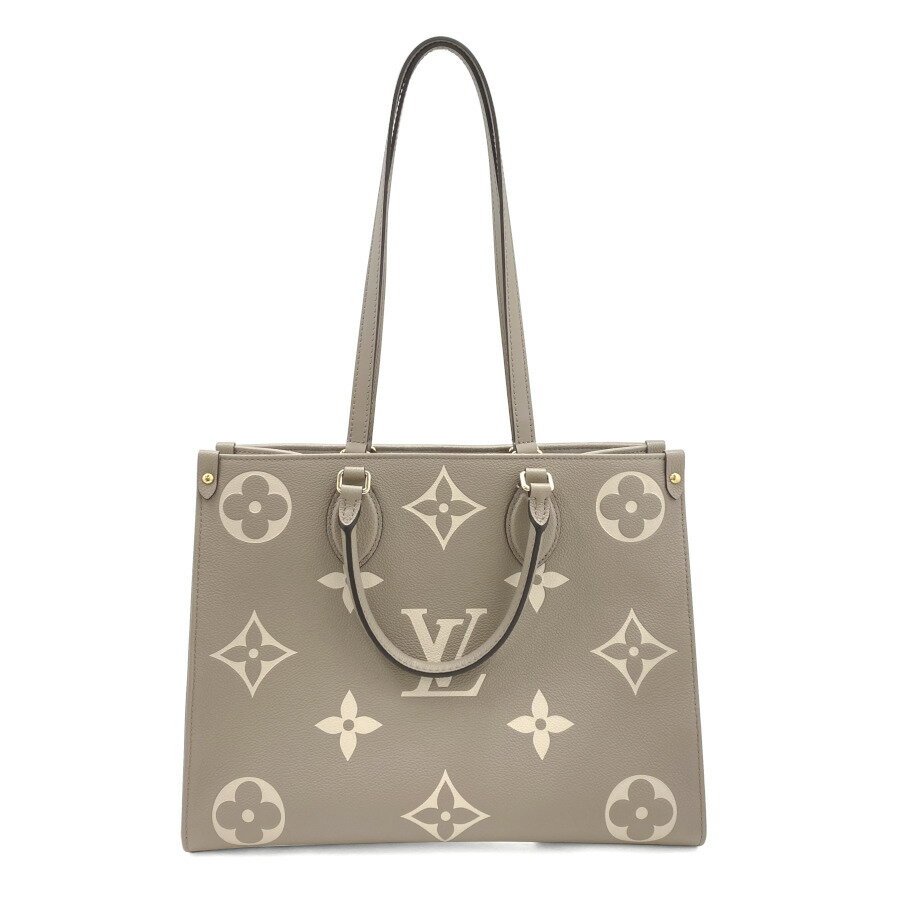 ルイヴィトン LOUIS VUITTON オンザゴー MM ハンドバッグ ショルダーバッグ 2WAY バイカラー モノグラム アンプラント トゥルトレール クレーム ベージュ M45494 VUITTON オンザゴー MM モノグラム クレーム LOUIS バイカラー アンプラント トゥルトレール ベージュ ブランドLOUIS ルイヴィトン商品名オンザゴー MM品番M45494サイズ約 横35cm×縦27cm×マチ14cmロングハンドル頂点からバッグ上部まで：24cmカラートゥルトレール 金具：ゴールド お使いのモニタにより色合いに違いがある場合がございます 素材バイカラー アンプラントレザー仕様開閉種別：フック内部：ファスナーポケット フラットポケット×2 ロングハンドル×2外部： その他： 付属品保存袋詳細説明長短2種類のハンドルで 手持ちやショルダーバッグとしてもお楽しみいただけるミディアムサイズの しなやかなグレインカーフレザーに ミディアムサイズのモノグラム･パターンをプリントとエンボス加工であしらいました 収納力に優れ ノートパソコンなどビジネスの必需品も持ち運べる汎用性の高さも魅力 日常使いに最適なバッグです 注意事項代引き手数料を含むご請求総額がを超える場合は 代金引換決済をご利用頂けません システム上 代引きでの注文が出来ますが注文は一度キャンセルさせていただきます 別の決済方法をお選び頂き再度ご注文いただきますようお願いいたします