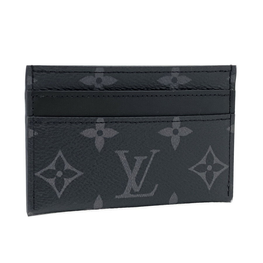 ルイヴィトン LOUIS VUITTON ポルト カルト ダブル モノグラム エクリプス レザー M62170 カードケース パスケース 定期入れ クレジットカード入れ スリム メンズ ブラック グレー