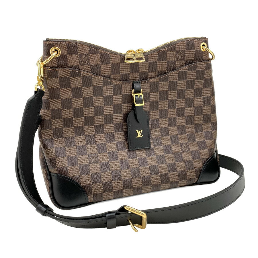 ルイヴィトン LOUIS VUITTON オデオン NM MM ショルダーバッグ クロスボディバッグ ダミエ エベヌ ブラック レザー ゴールド金具 レディース N50062