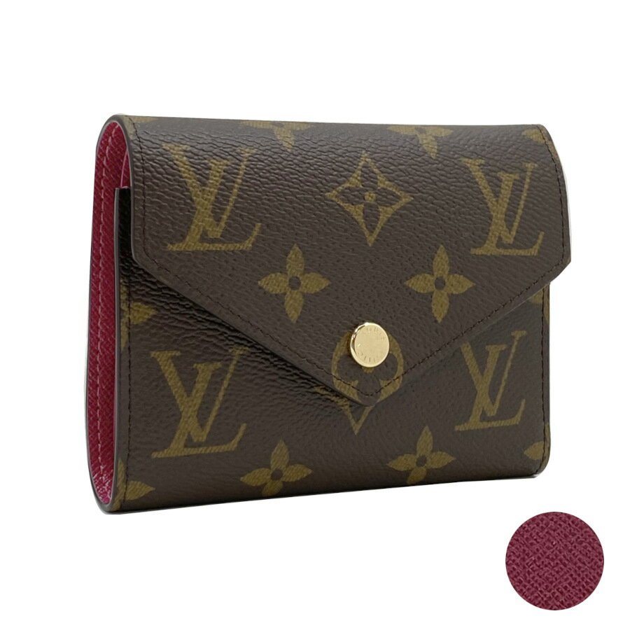 ルイヴィトン LOUIS VUITTON 財布 三つ折り ポルトフォイユ ヴィクトリーヌ モノグラム フューシャ スナップ ゴールド M41938 新作 新品