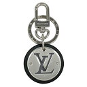 ルイヴィトン キーホルダー（レディース） ルイヴィトン LOUIS VUITTON キーリング キーホルダー ポルト クレ・LV サークル シルバー ブラック LV ロゴ M00741