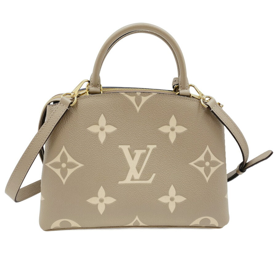 ルイヴィトン LOUIS VUITTON プティ パレ PM ハンドバッグ ショルダーバッグ 2WAY バイカラー モノグラム アンプラント レザー トゥルトレールクレーム ベージュ ネームタグ パドロック カデナ 鍵 m58914 新品