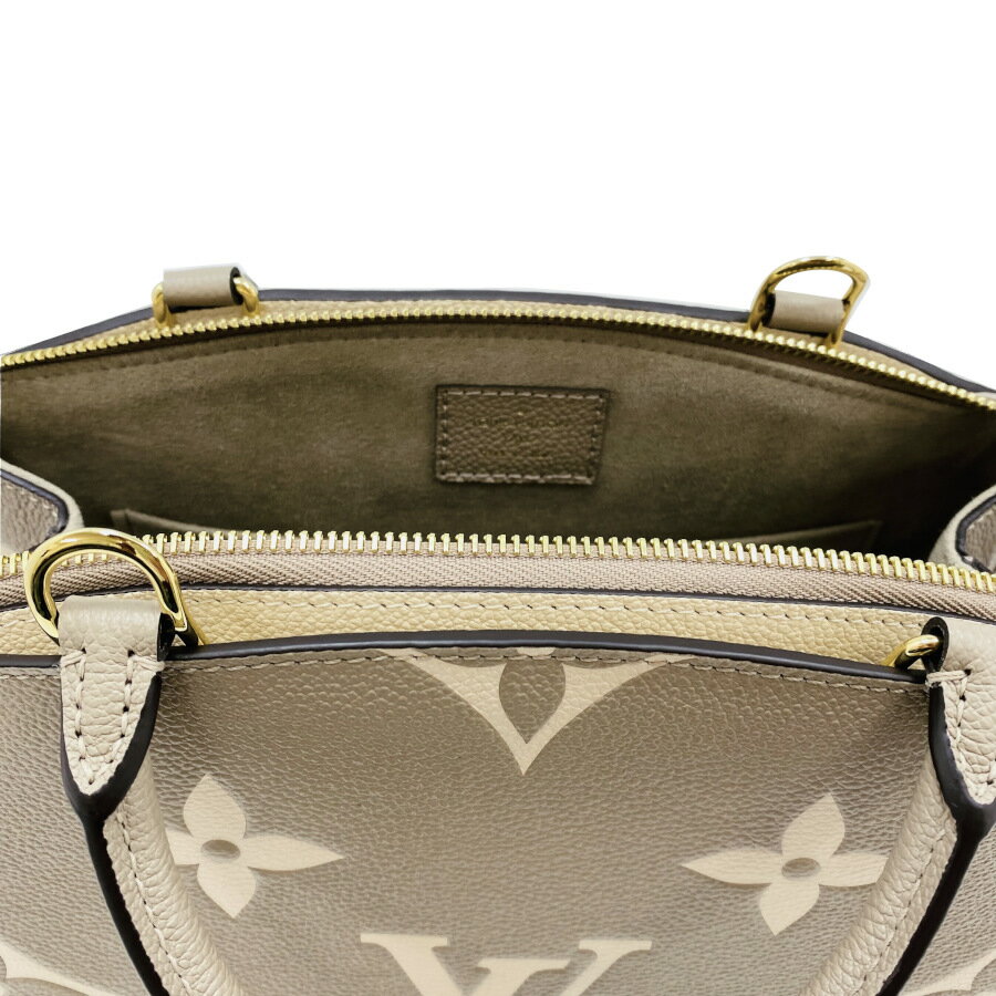 ルイヴィトン LOUIS VUITTON プティ パレ PM ハンドバッグ ショルダーバッグ 2WAY バイカラー モノグラム アンプラント レザー トゥルトレールクレーム ベージュ ネームタグ パドロック カデナ 鍵 m58914 新品