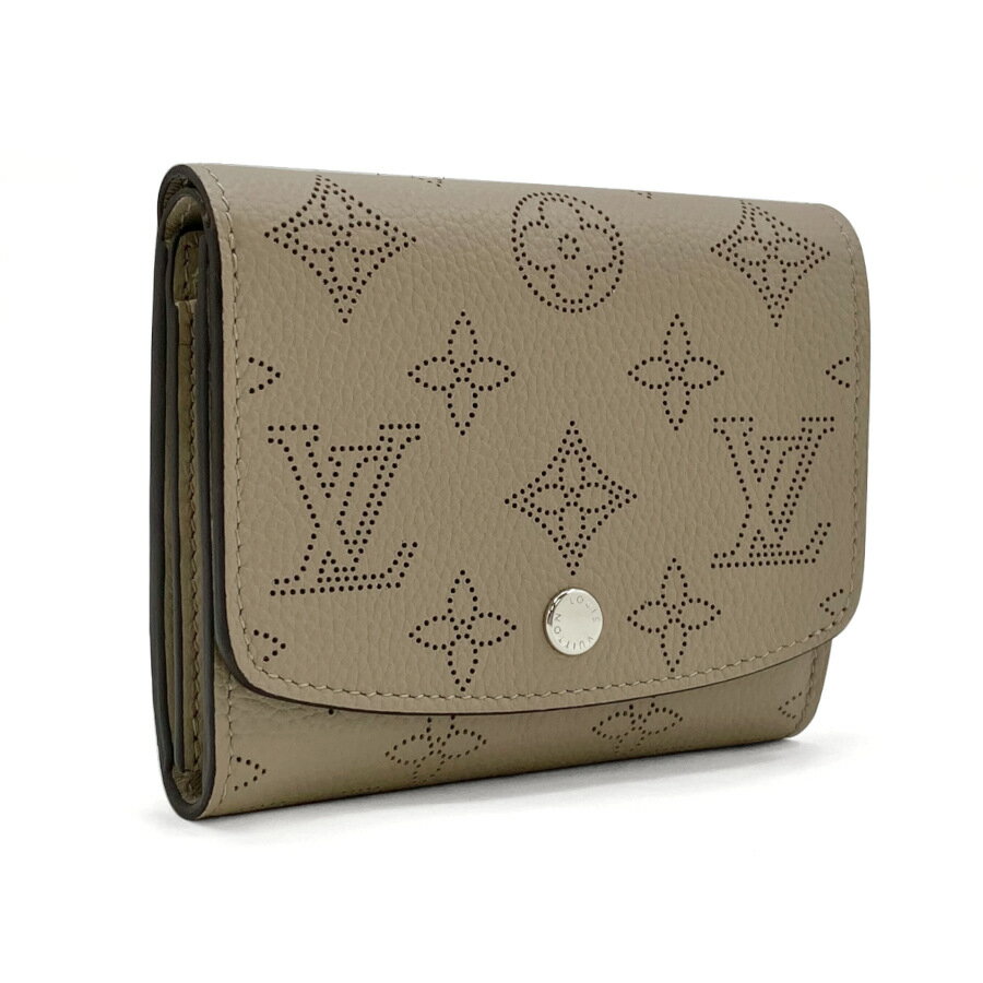 ルイヴィトン LOUIS VUITTON 財布 コンパクト ポルトフォイユ イリス コンパクト モノグラム マヒナ ガレ ベージュ シルバー金具 M62542 新品