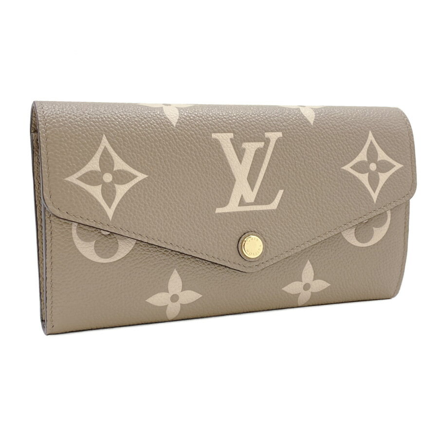 ルイヴィトン 長財布 LOUIS VUITTON ポルトフォイユ サラ NM モノグラム アンプラント レザー トゥルトレールクレーム ベージュ M81049