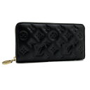 ルイヴィトン 長財布 LOUIS VUITTON ラウンドファスナー ジッピー ウォレット モノグラム エンボス レザー ノワール ブラックゴールド 金 黒 M...