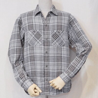 LV-06-グレー-チェックシャツ長袖06-LV06-DELUXEWARE-デラックスウエアシャツ長袖【送料無料】【smtb-tk】【楽ギフ_包装】