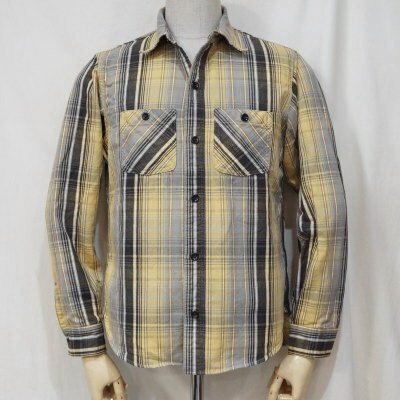 MV-03-YE-SPRING CHECK-MV03-DELUXEWARE-デラックスウエアシャツ-シャツ長袖-フランネルシャツ【送料無..