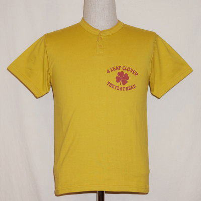 TNS-03W-マスタード-4 LEAF CLOVER-TNS03W-FLATHEAD-フラットヘッドTシャツ-BLACKMINT-ブラックミントTシャツ【送料無料】【smtb-tk】【楽ギフ_包装】