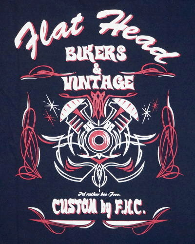 THC-11-ネイビー-BIKERS＆VINTAGE-THC11-FLATHEAD-フラットヘッドTシャツ【送料無料】【smtb-tk】【楽ギフ_包装】