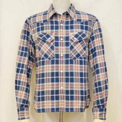 HNW-74W-ブルー-ヘビーネルウエスタンシャツ74-HNW74W-FLATHEAD-フラットヘッ ...