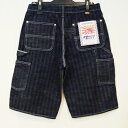 SM155DX-P-ヘリンボンペインターショートパンツ-SM155DXP-SAMURAIJEANS-サムライジーンズデニムジーンズ・サムライ自動車倶楽部デニムジーンズ-ハーフパンツ-短パン