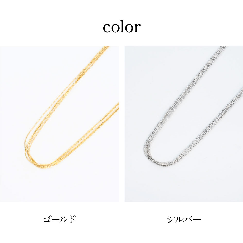 CREAjewelryのレイヤースキンネックレス｜ネックレス 極細 チェーン レイヤード風 多重 4連 重ね付け レディース 付けっぱなし OK 金アレ 対応 316L サージカル ステンレス クレアジュエリー 変色 しづらい｜アングル2