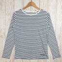 【Women's L ブルー系】 Montbell ( モンベル ) Wic.ボーダー ロングスリーブt 長袖 ウィックロン Tシャツ 1114544 Asia...
