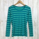 【Women's S グリーン系】 Icebreaker ( アイスブレーカー ) スピア ロングスリーブ フェミニン クルー ストライプ Speare Ls ...