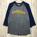 【Men's L ネイビー系】 ウェルダン Welldone オリジナル ラグラン Tシャツ 入手困難 Men's 化繊 ロングスリーブTシャツ クルーネック ...
