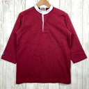 【Men's S ワインレッド系】 Barbarian ( バーバリアン ) ラグビーシャツ ラガーシャツ ヘンリーネック 7分袖 カナダ製 コットン ウェア ...