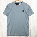 【Men's M チャコール系】 The North Face ( ザ・ノースフェイス ) ショートスリーブ ジャカード スクエア ロゴ クルー S/S Jac...