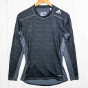 【Men's O グレー系】 Adidas ( アディダス ) テックフィット ベース ロングスリーブ Techfit Base Long Sleeve ポリエステル ウェア トップス インナー シャツ ロングスリーブTシャツ クルーネック 化繊 z0005225