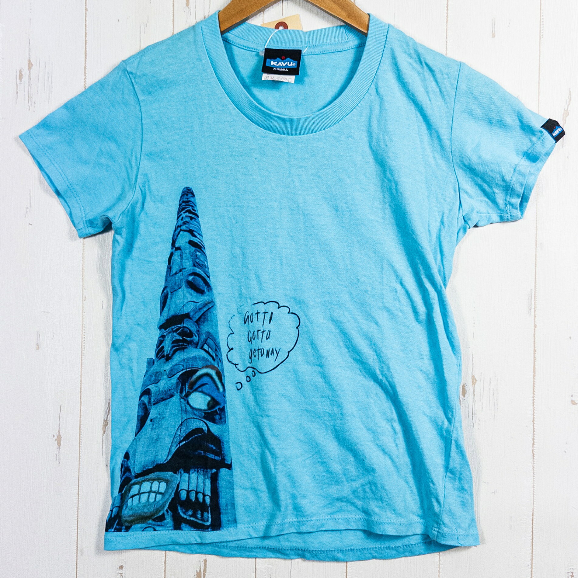 【Kid's XS ブルー系】 Kavu ( カブー ) コットン ショートスリーブ ティー コットン ウェア トップス インナー シャツ ショートスリーブTシャツ クルーネック コットン z00052290 コットン ショートスリーブTシャツ クルーネック イン