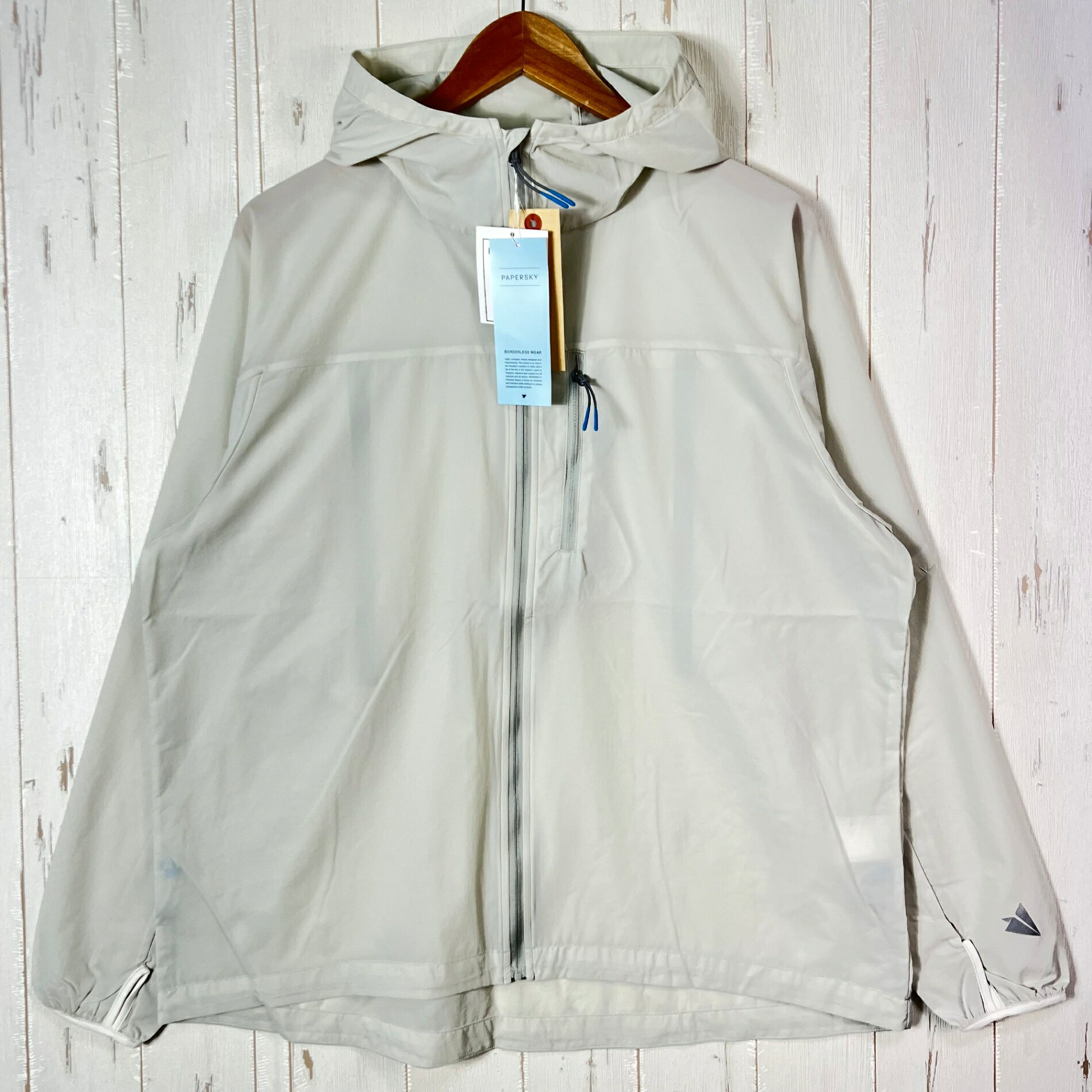 乐天商城 - 【Unisex M アイボリー系】 Paper Sky Wear ( ペーパースカイ ウェア ) ウィンド シェル フーディー WIND SHELL HOODIE ECRU ナイロン ウェア トップス アウター ジャケット ソフトシェル z00053704 ECRU ソ