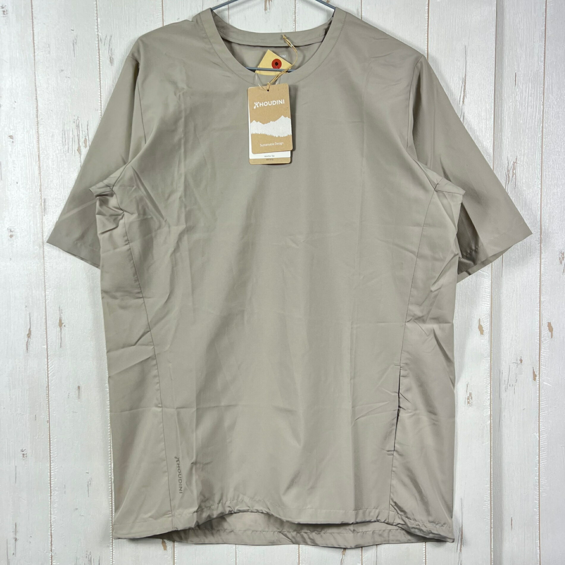 【Unisex S カーキ系】 Houdini ( フーディニ ) ウェザー ティー Weather Tee 159784 SANDSTORM z00055959 SANDSTORM 化繊 ショートスリーブTシャツ クルーネック インナー シャツ トップス ウェア