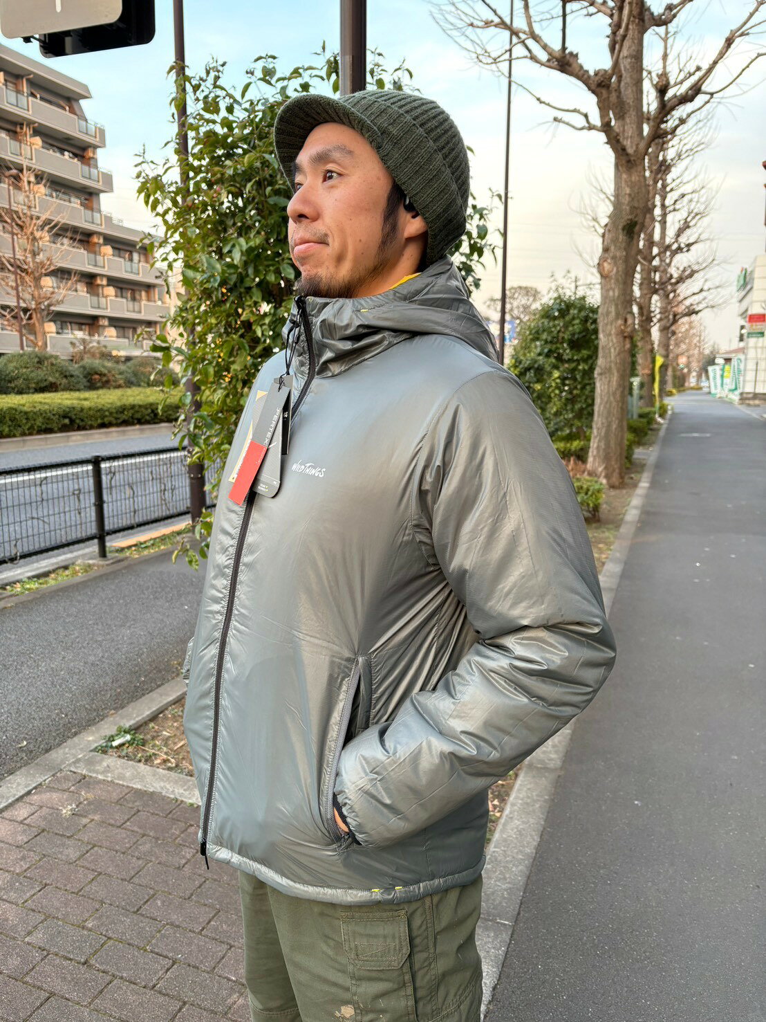 乐天商城 - 【Men's L グレー系】 Wildthings ( ワイルドシングス ) リバーシブル ビレイ ジャケット Reversible Belay Jacket WT24120SK YEL×CGY z00056190 YEL×CGY 化繊インサレーション アウター