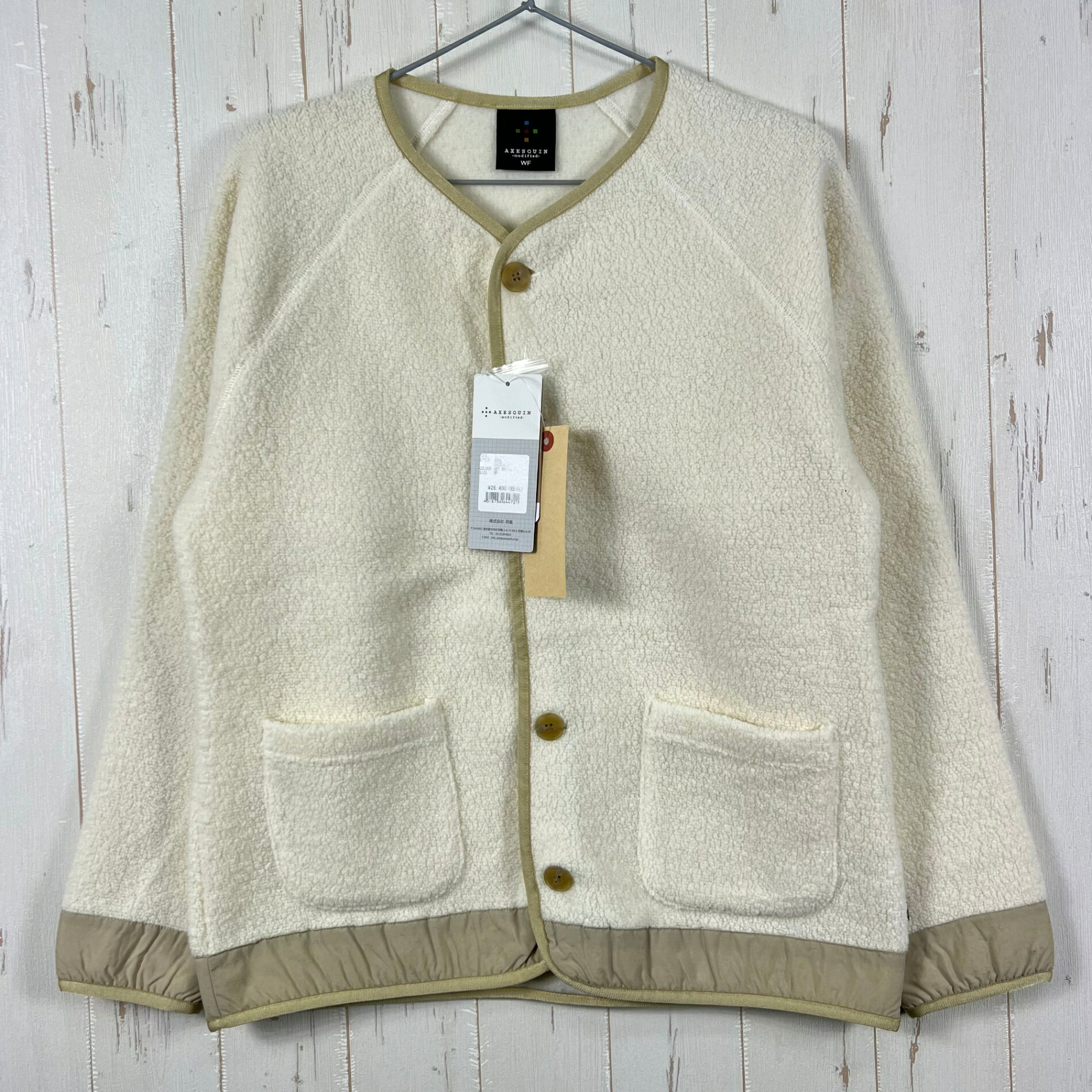 乐天商城 - 【Unisex OneSize ホワイト系】 Axesquin ( アクシーズクイン ) モディファイド ウール ボア カーディガン modified Wool Boa Cardigan 321079 OFF WHITE z00055919 OFF WHITE ウール アウター
