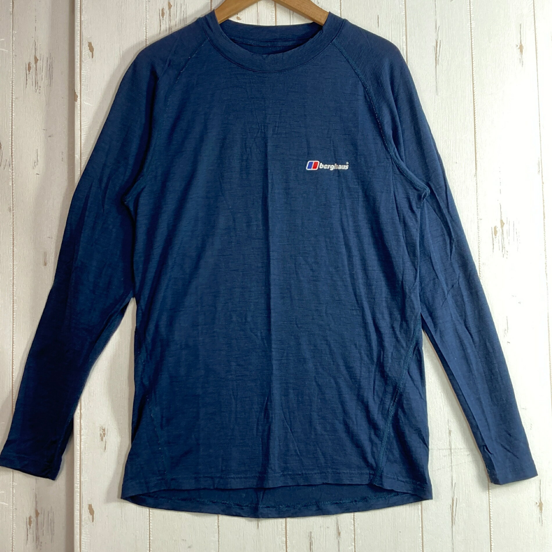 乐天商城 - 【Men's M ネイビー系】 Berghaus ( バーグハウス ) クルーネック メリノウール ベースレイヤー Crow Neck Merino Wool Baselayer メリノウール ウェア トップス インナー シャツ ロングスリーブTシャツ クルーネック